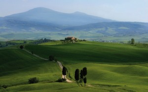 Vista dell'Amiata dalla Val d'Orcia